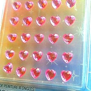 Rhinestone pink Heart Nail Gem kit